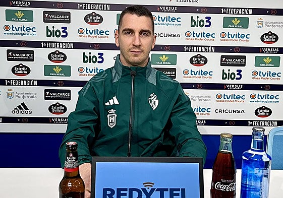 Andrés Prieto, en la sala de prensa de El Toralín.