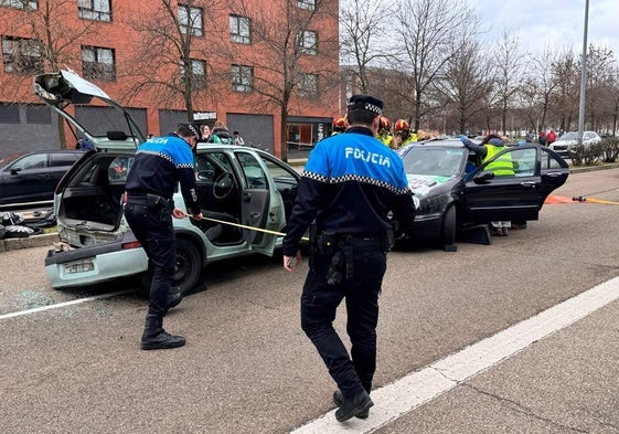 Simulacro de accidente en León.