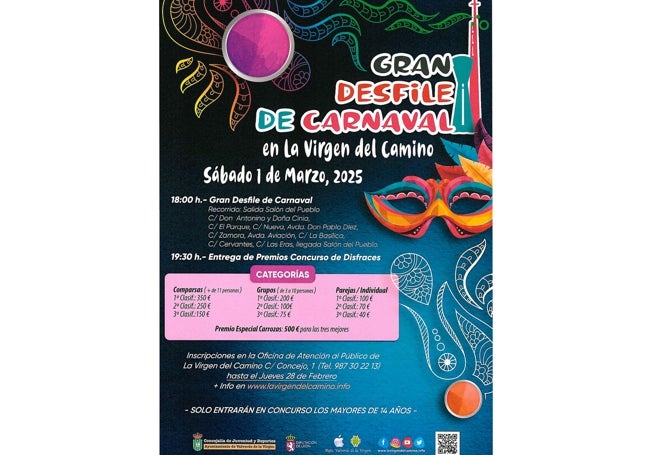 Cartel del desfile de disfraces de Valverde de la Virgen