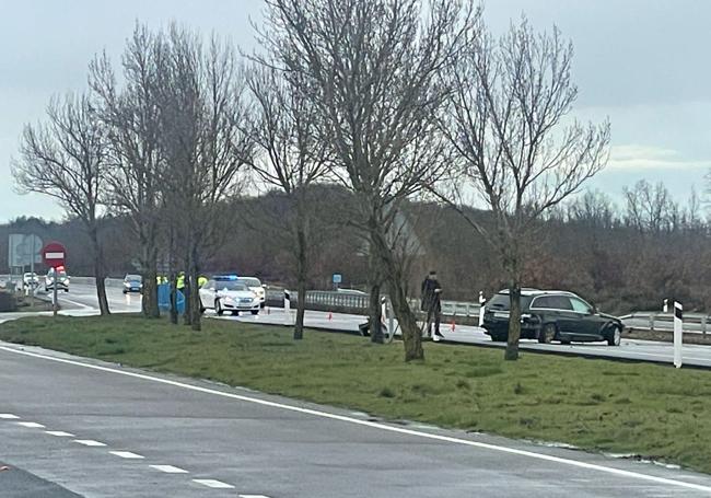 Imagen del segundo accidente del día en la misma vía.