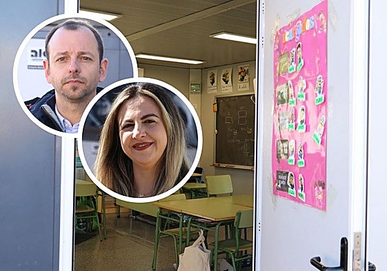 Aula prefabricada en el colegio de Cembranos, que lleva cuatro cursos siendo utilizada.