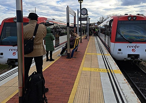 Apeadero de la vía estrecha en León.