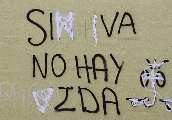 Pintada en una de las paredes de la calle de esta semana.