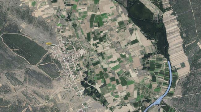 Imagen antes - El arroyo del Riego y el río Órbigo a su paso por Alija del Infantado.