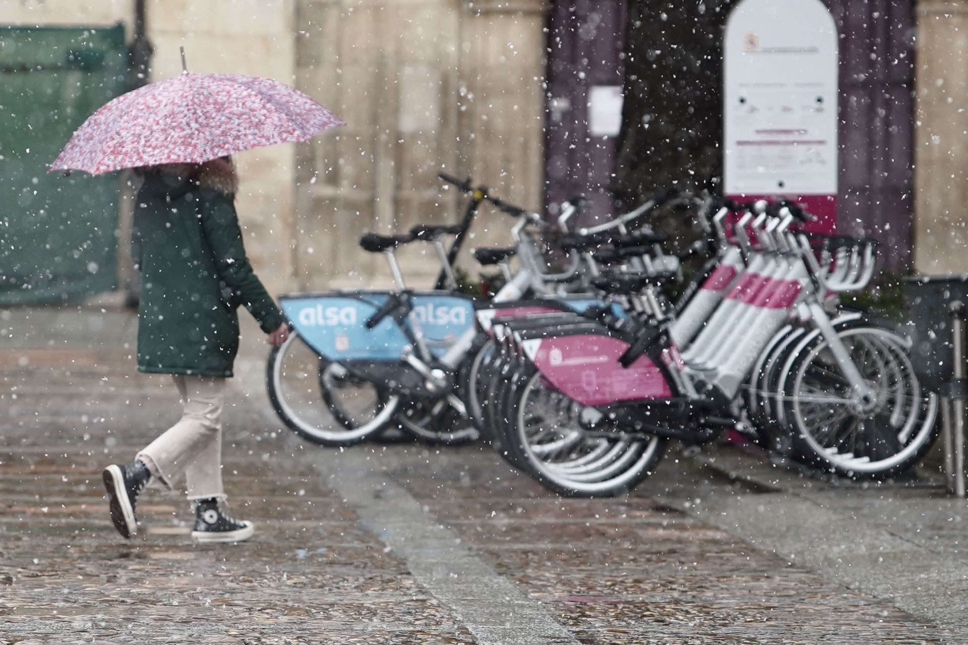 Nieve en la plaza de San Marcelo