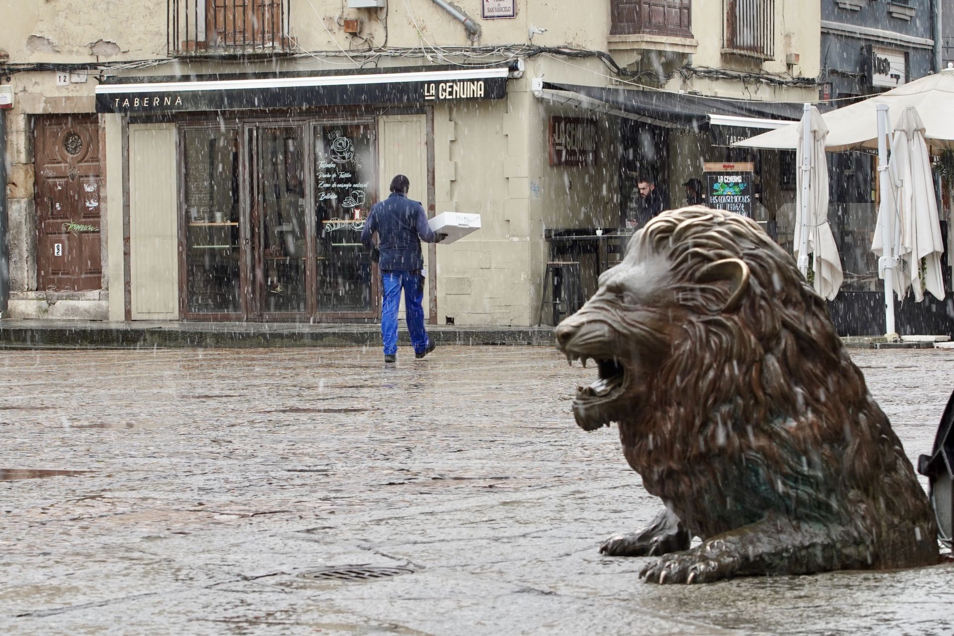 Nieve en la plaza de San Marcelo