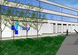 Recreación gráfica del futuro centro de salud de Sahagún.
