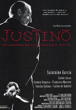 Cartel promocional de la película de 1994 'Justino, un asesino de la tercera edad'