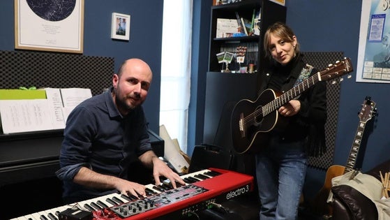 Víctor Aliste y Nadia Álvarez durante el ensayo.
