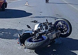 Imagen de archivo de un accidente de motocicleta.