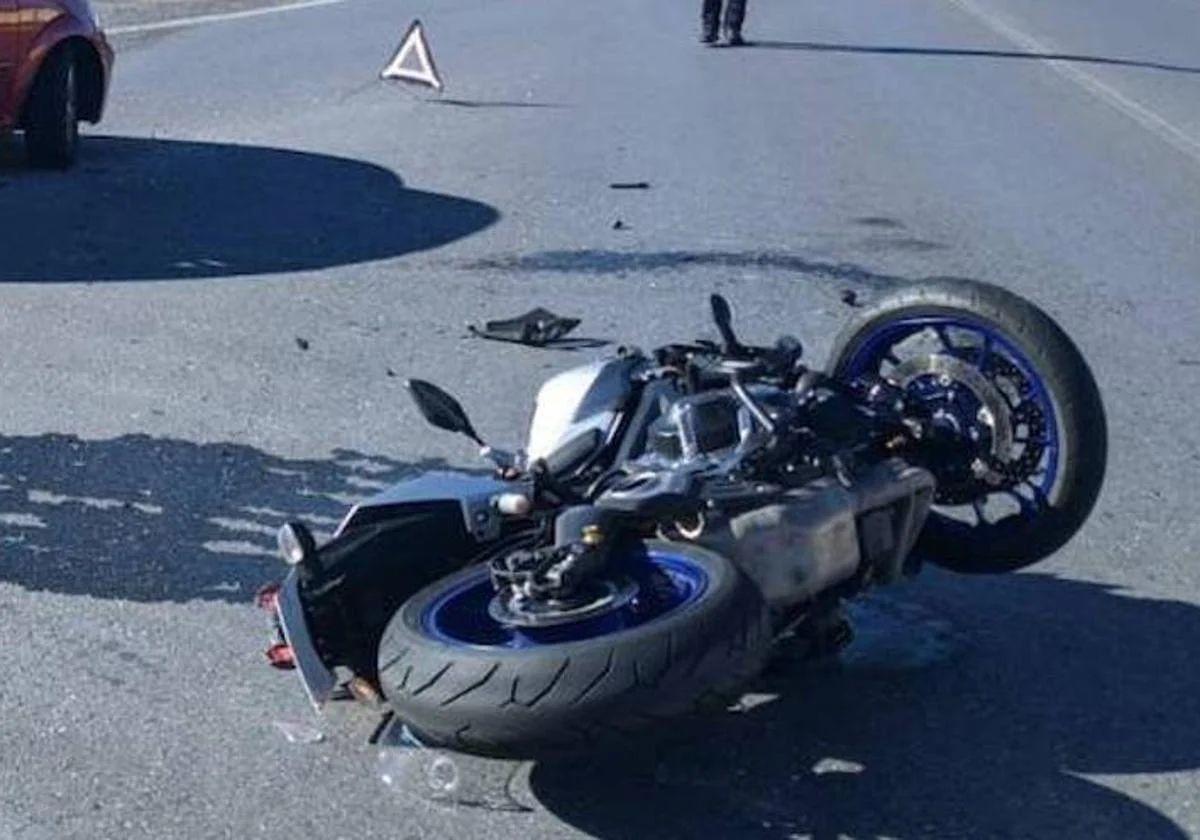 Imagen de archivo de un accidente de motocicleta.