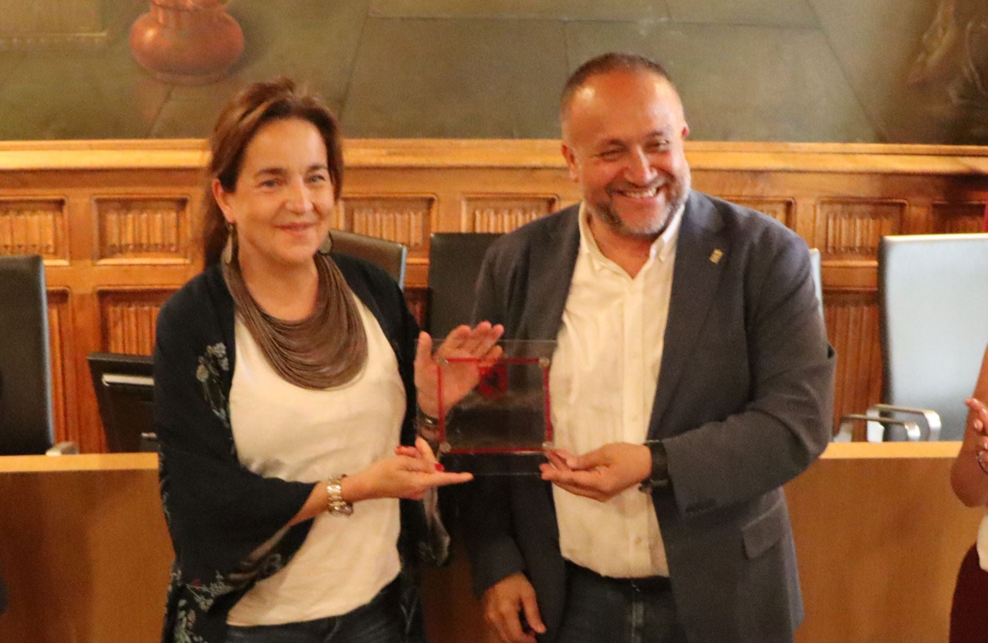 Recepción a la plantilla de la Cultural en la Diputación de León