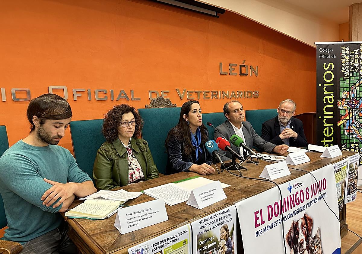 Rueda de prensa en el Colegio de Veterinarios de León.