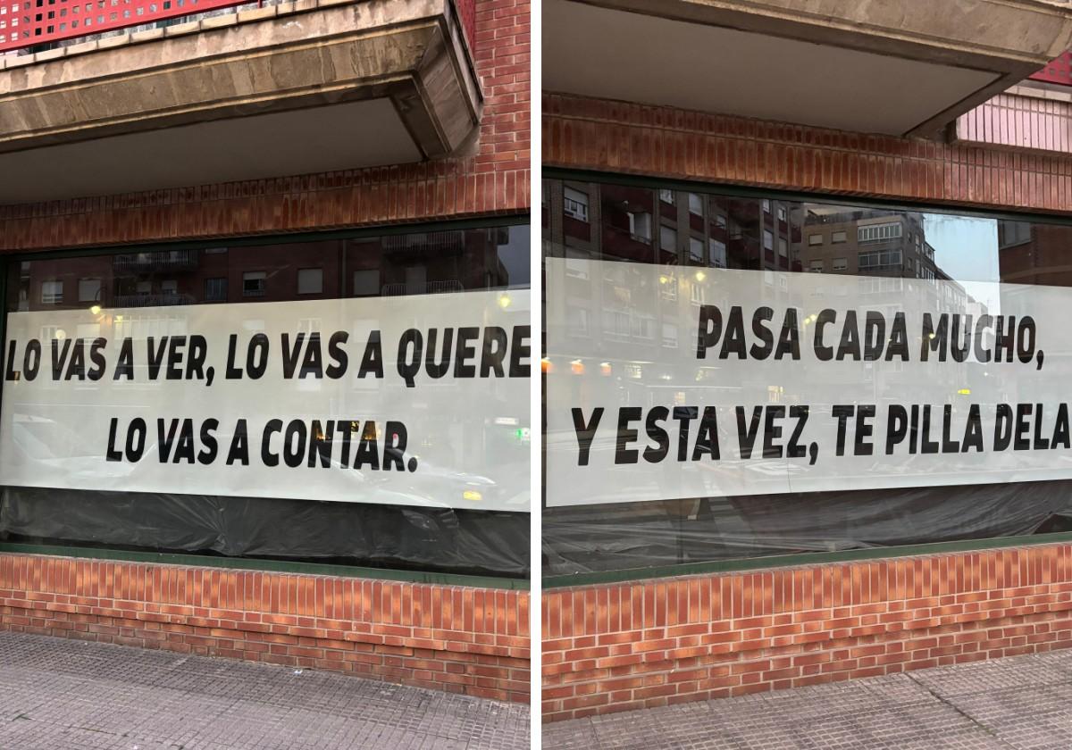 Imagen de los carteles en el interior.