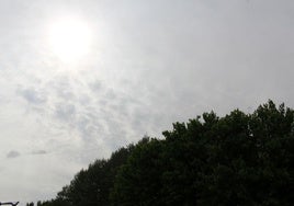 El sol en el cielo de León tras una capa de nubes altas, y la presencia de vapor de agua y polvo en suspensión.