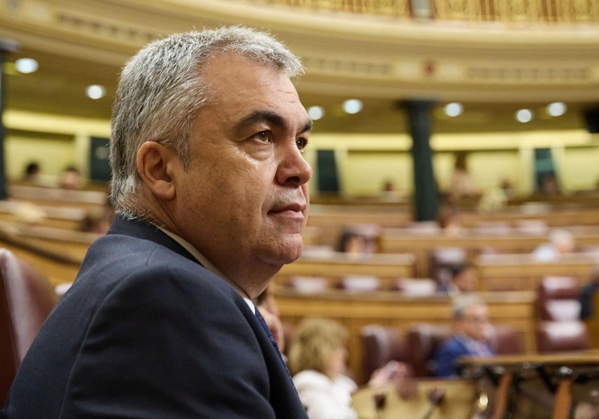 Santos Cerdán en el Congreso de los Diputados este jueves.