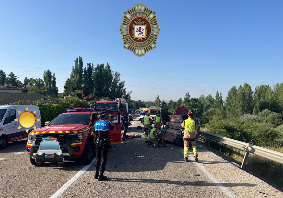 Imagen principal - Imágenes del accidente.