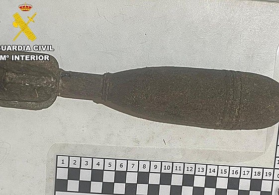 Imagen del proyectil de mortero.