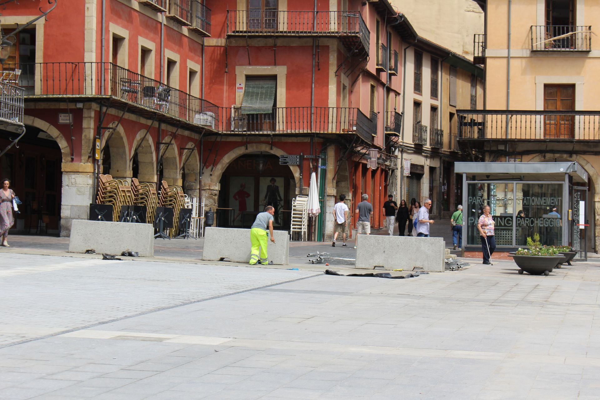 Así está la plaza Mayor de León antes de fiestas