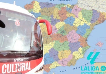 El mapa para la Cultural en Segunda: más de 1.200 kilómetros por viaje de media