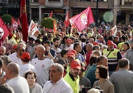 Una de las protestas en La Bañeza contra el cierre de Azucarera.