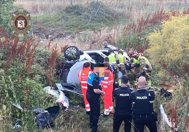 Accidente en el acceso a León.