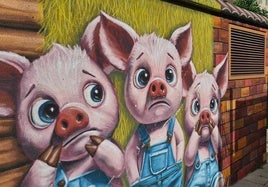 Casetas decoradas en el barrio.