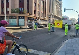 Obras en la avenida de Palencia.