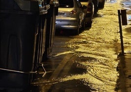 Reventón de agua en San Andrés.