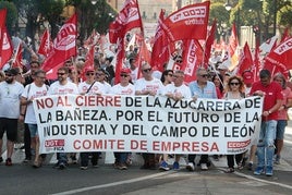 Manifestación en León por el cierre de Azucarera.