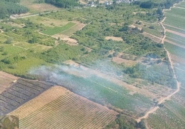 Imagen aérea del fuego en Sorribas.