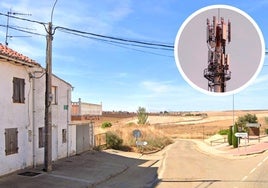 Carbajal de Fuentes, en el horizonte, visto desde Fuentes de Carbajal.