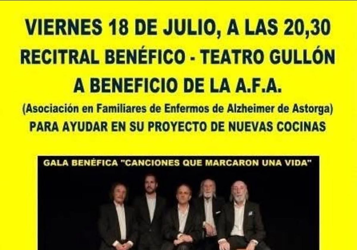 Cartel del recital benéfico que tendrá lugar en el Teatro Gullón