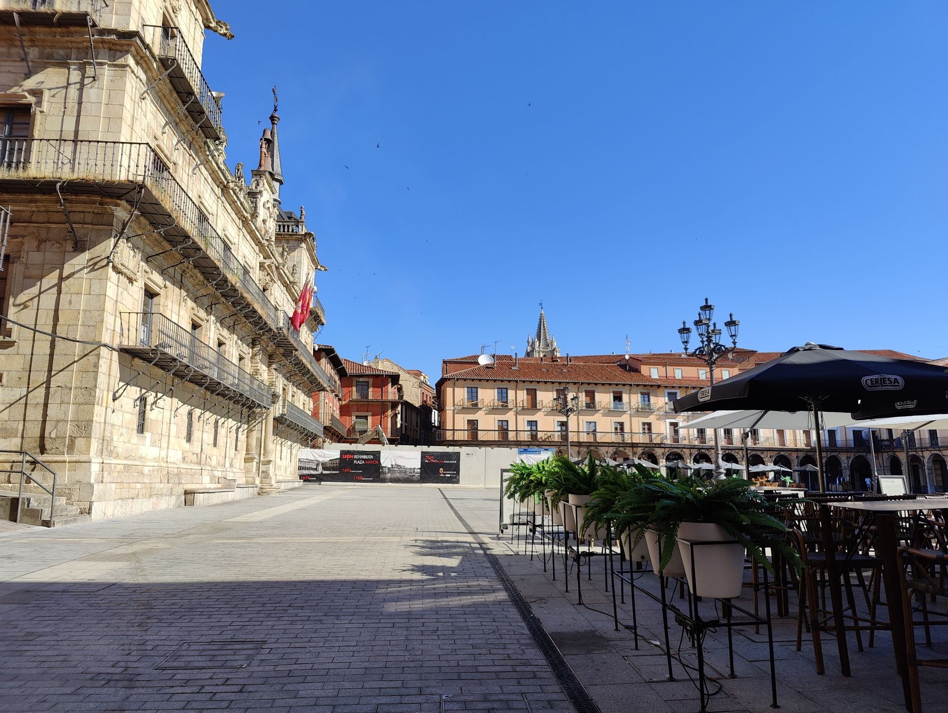 Cuarta fase de las obras en la Plaza Mayor de León