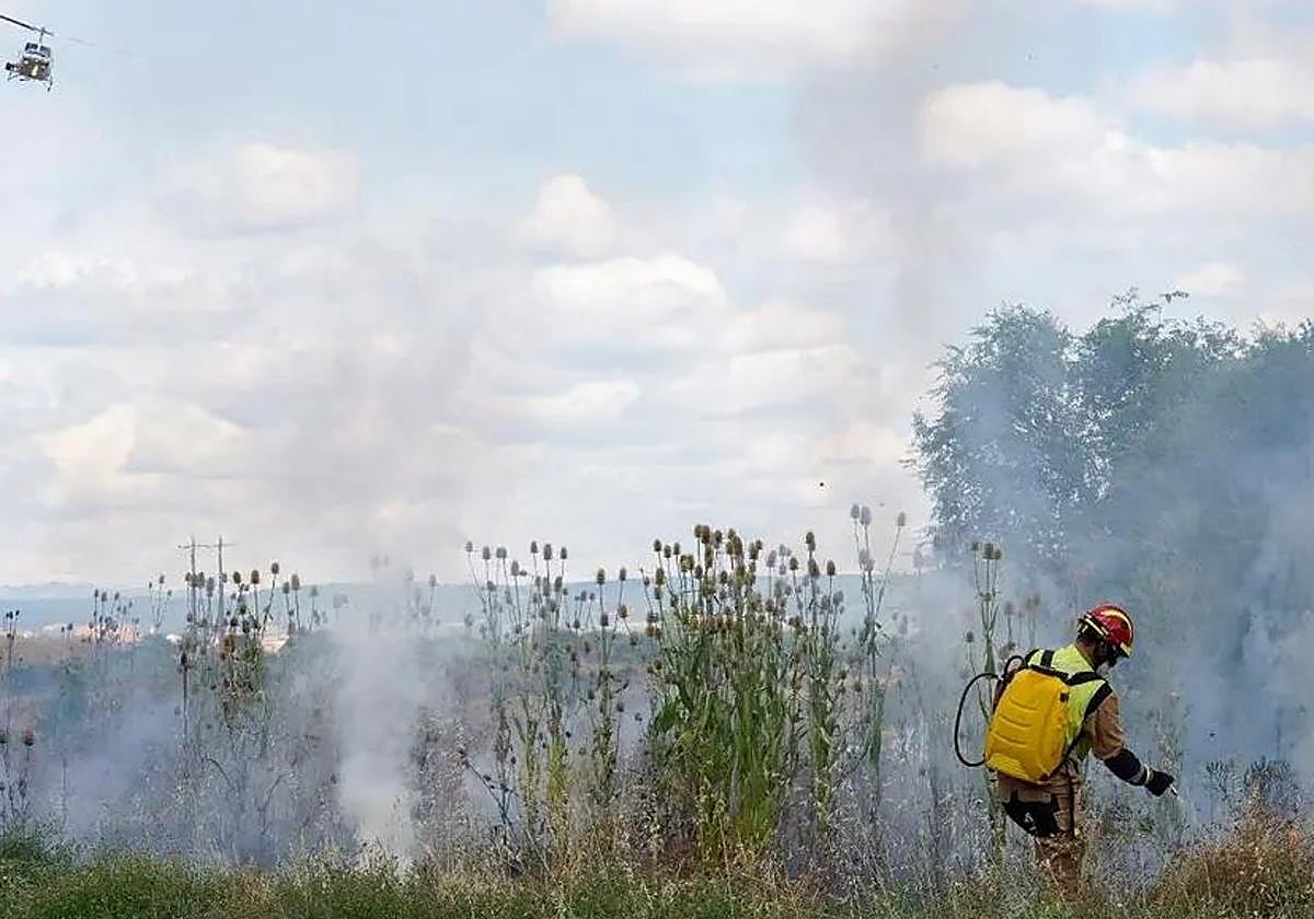 Imagen incendio en León.