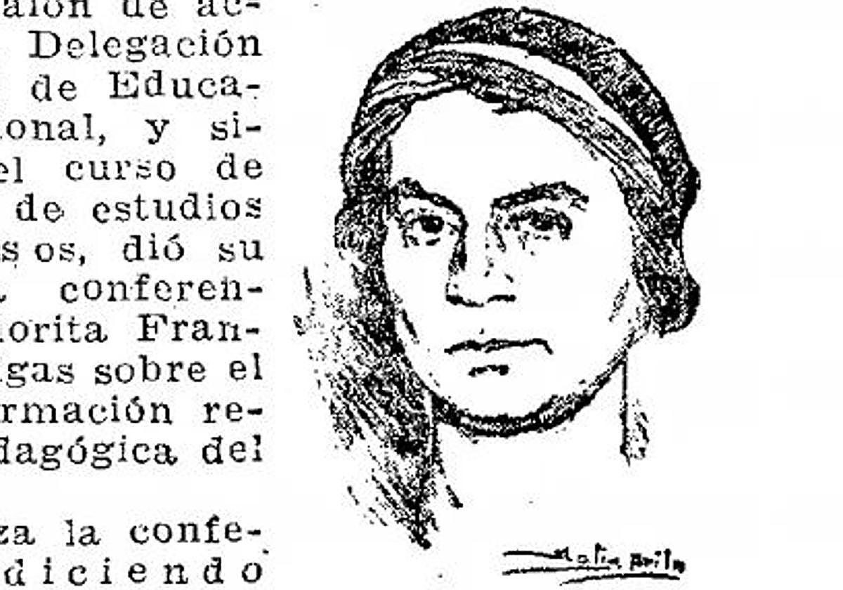 Ilustración y texto en un periódico de la época.