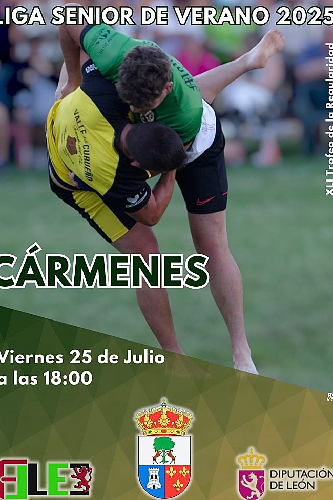 Cartel del corro de lucha leonesa en Cármenes