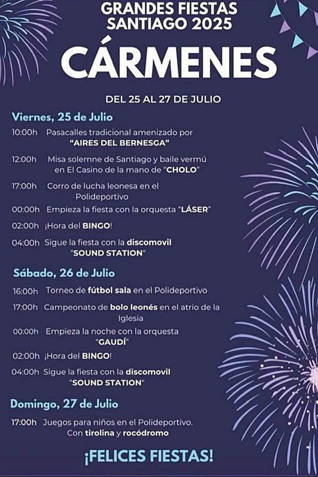 Programa de fiestas de Cármenes