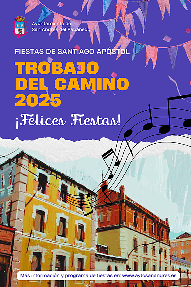 Cartel de las fiestas de Trobajo del Camino 2025