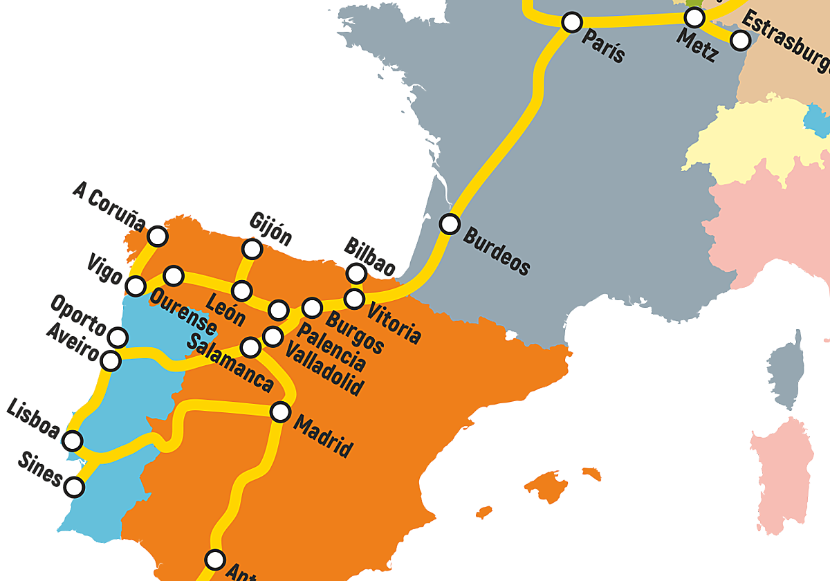 Mapa del Corredor Atlántico.