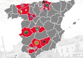 Mapa de los equipos del Grupo Oeste Segunda FEB con los dos equipos leoneses.