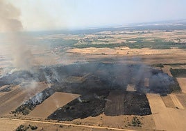 Imagen del incendio de Villamontán de la Valduerna.