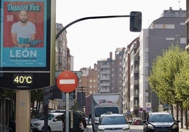 Un termómetro marca 40º en León este miércoles 6 de julio.