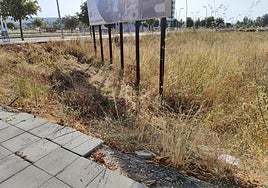 Uno de los solares que tendrán que ser vallados en el barrio leonés de La Lastra por estar su nivel por debajo del de la acera.