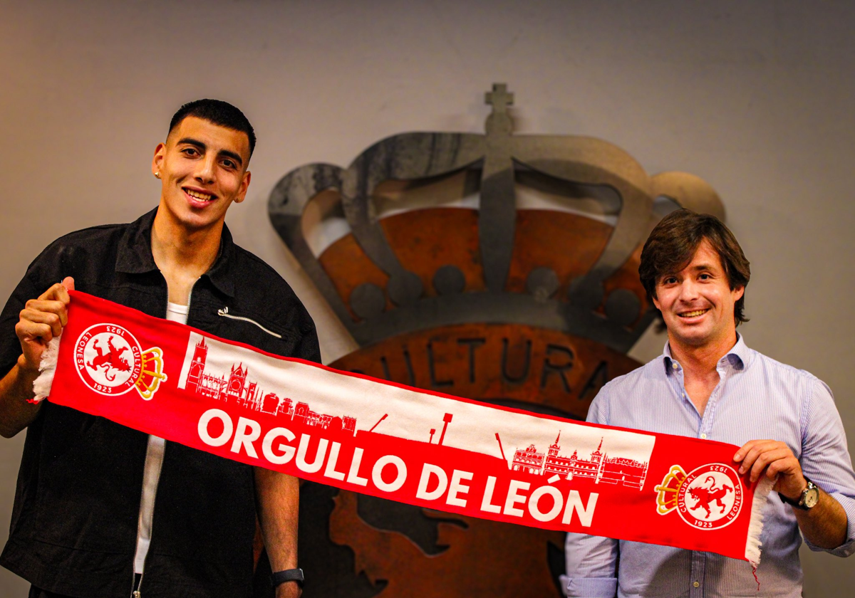 Thiago Ojeda, junto a José Manzanera en el Reino de León