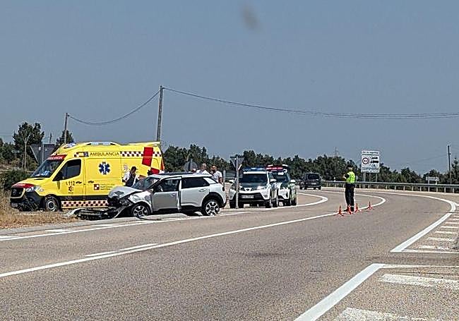 Imagen del accidente en Sariegos.