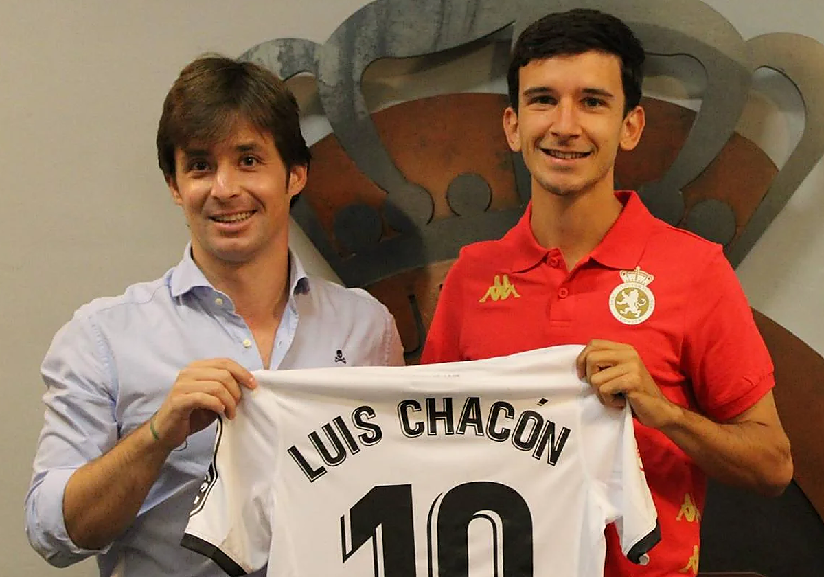 Luis Chacón, en su presentación del pasado curso como futbolista de la Cultural