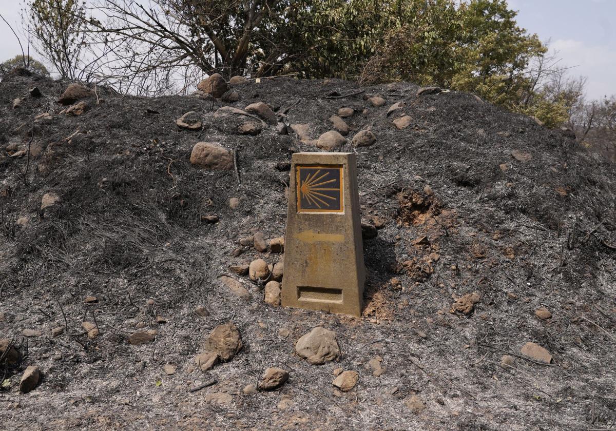 Efectos del incendio en Las Médulas (León).