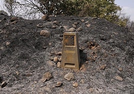 Efectos del incendio en Las Médulas (León).