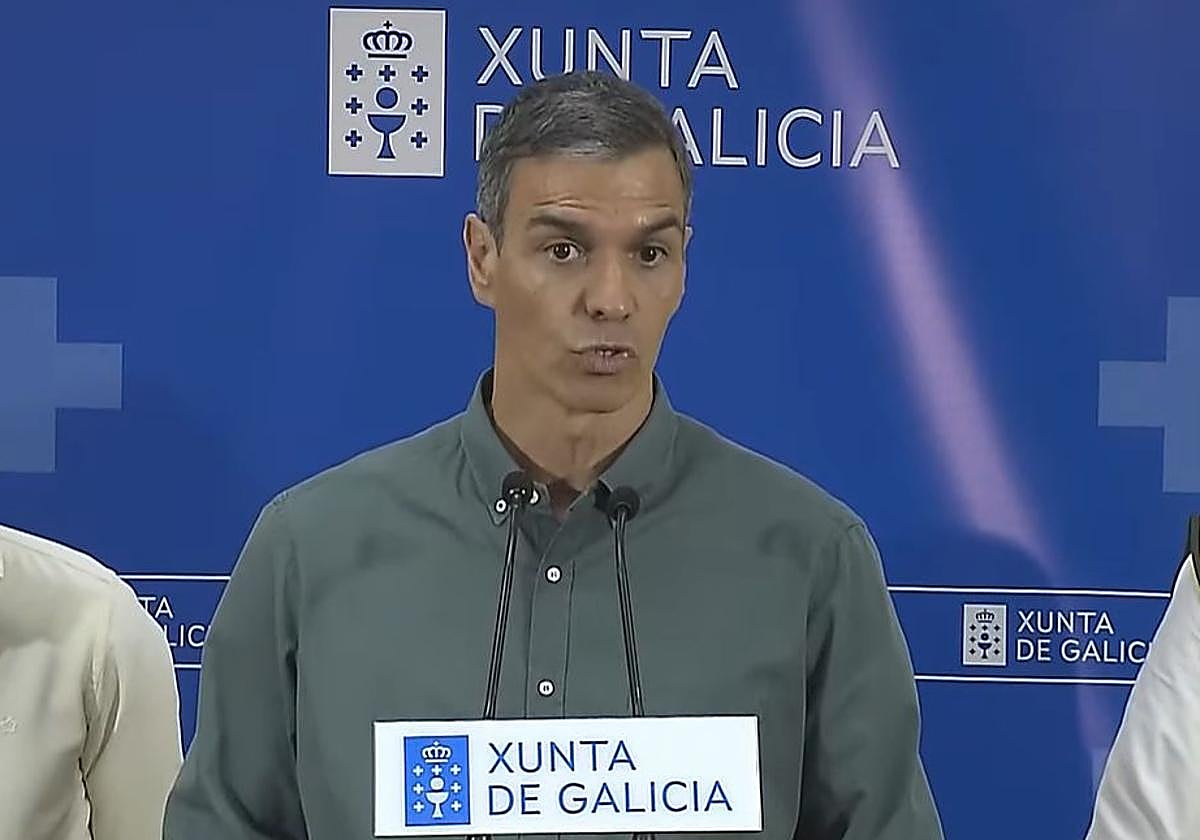 Pedro Sánchez, durante la rueda de prensa.